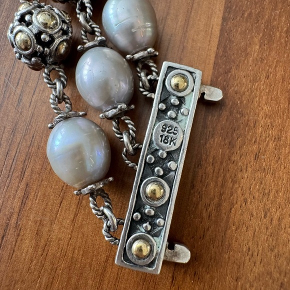 John Hardy Silver and Gold Multi-Strand Pearl Bracelet - Picture 12 of 12